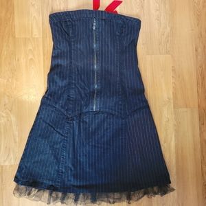 Goth-style pin-striped dress